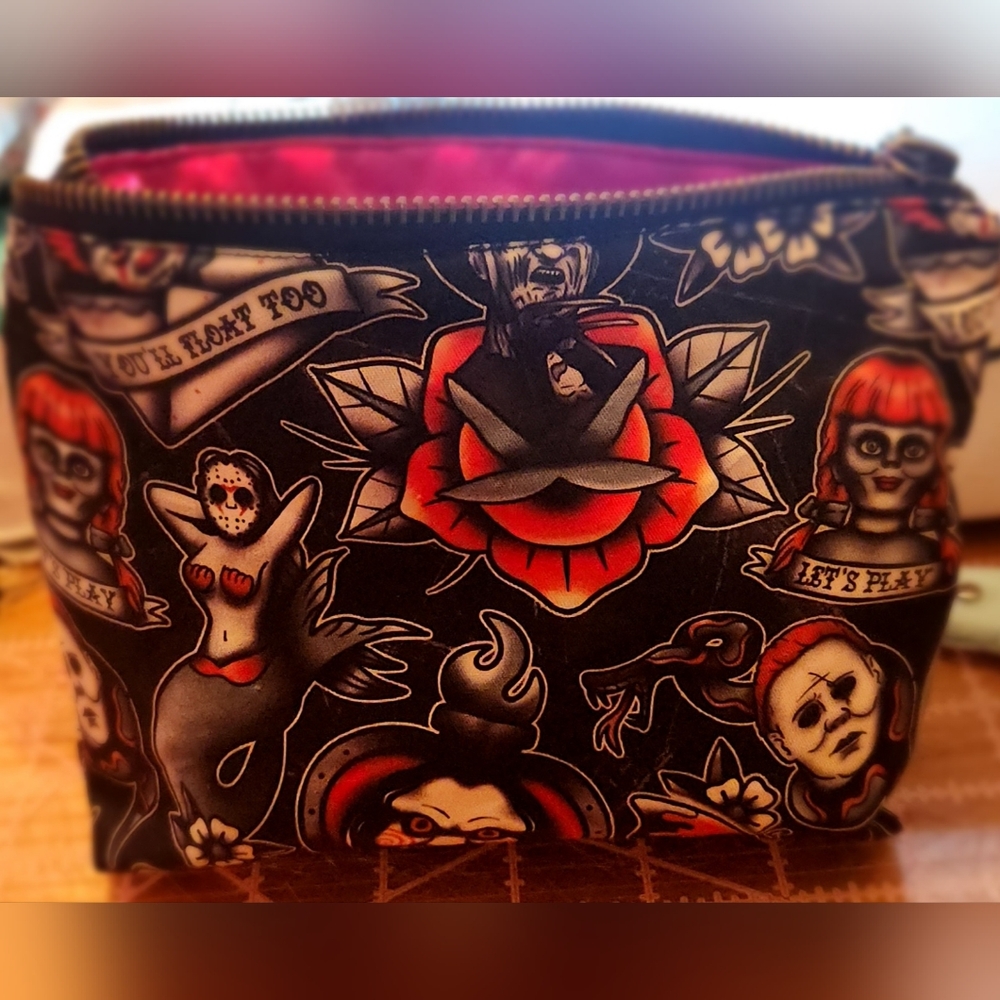 Horror Movie Tattoos Makeup Bag